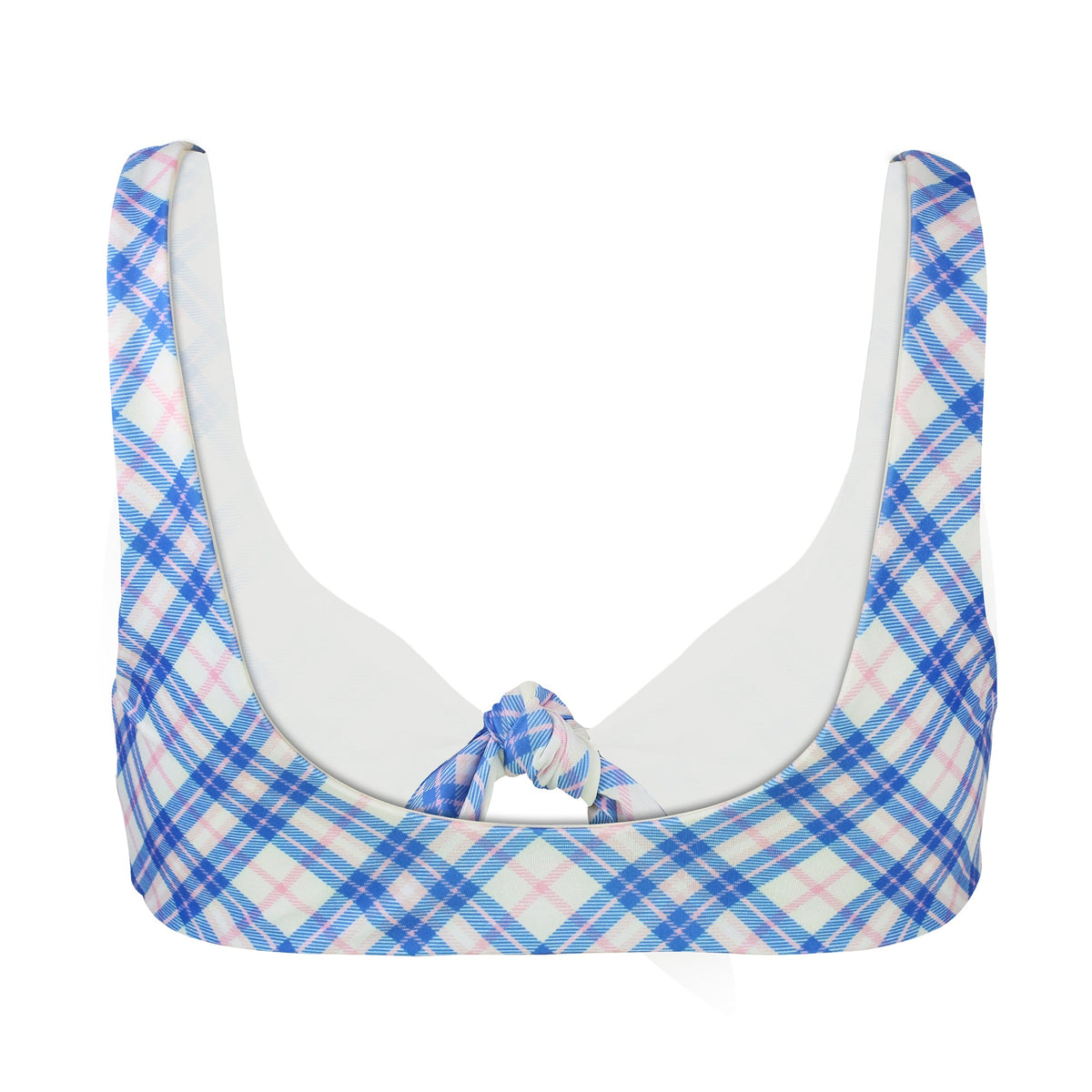 Crescent Beach Top x Blue and Pink Plaid